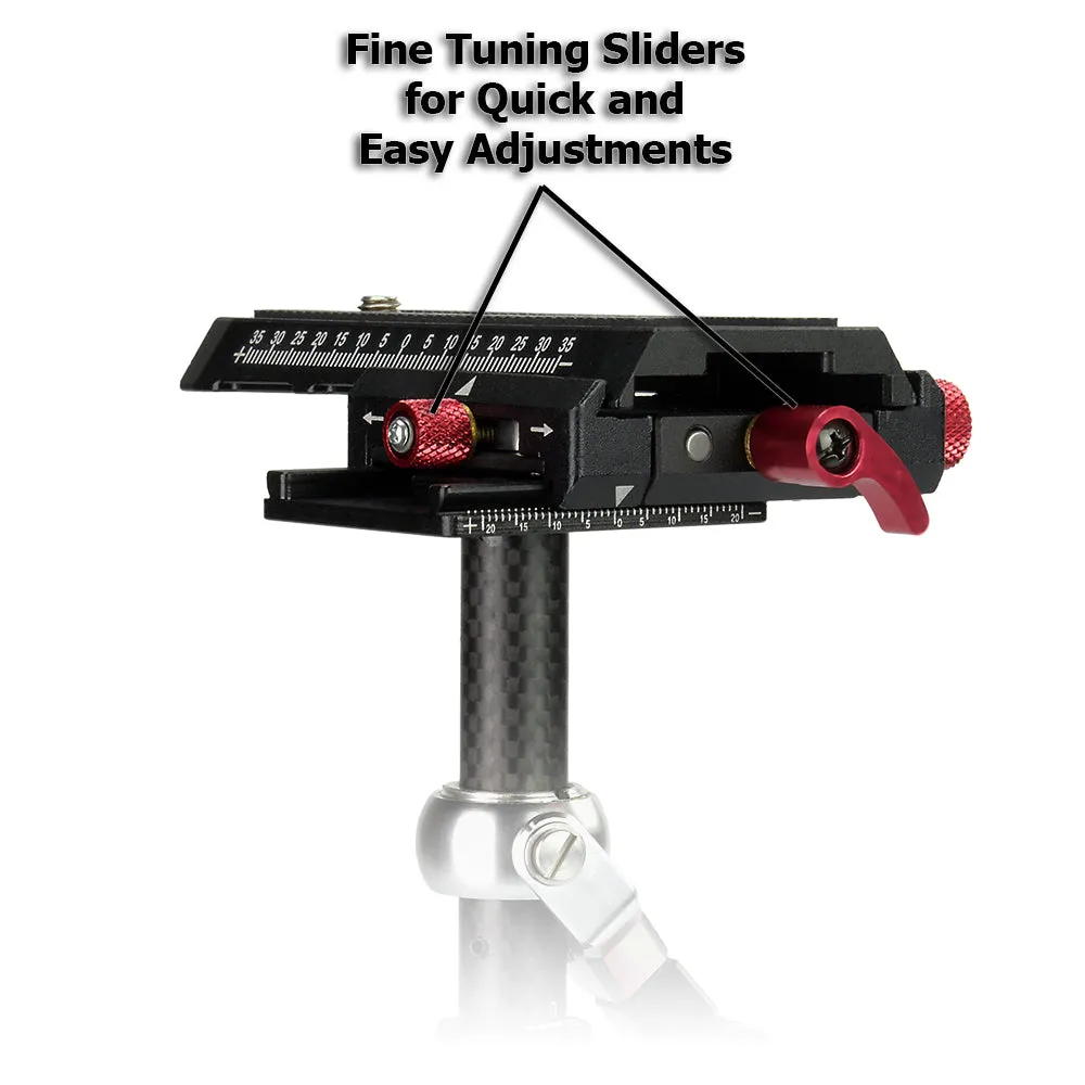 Fotodiox Pro Carbon Fiber Gimbal Stabilizer for DSLR, MILC & GoPro Cameras - Handheld Video Stabilizer System and Stealthy Camera Support for Small to Mid-Sized Cameras